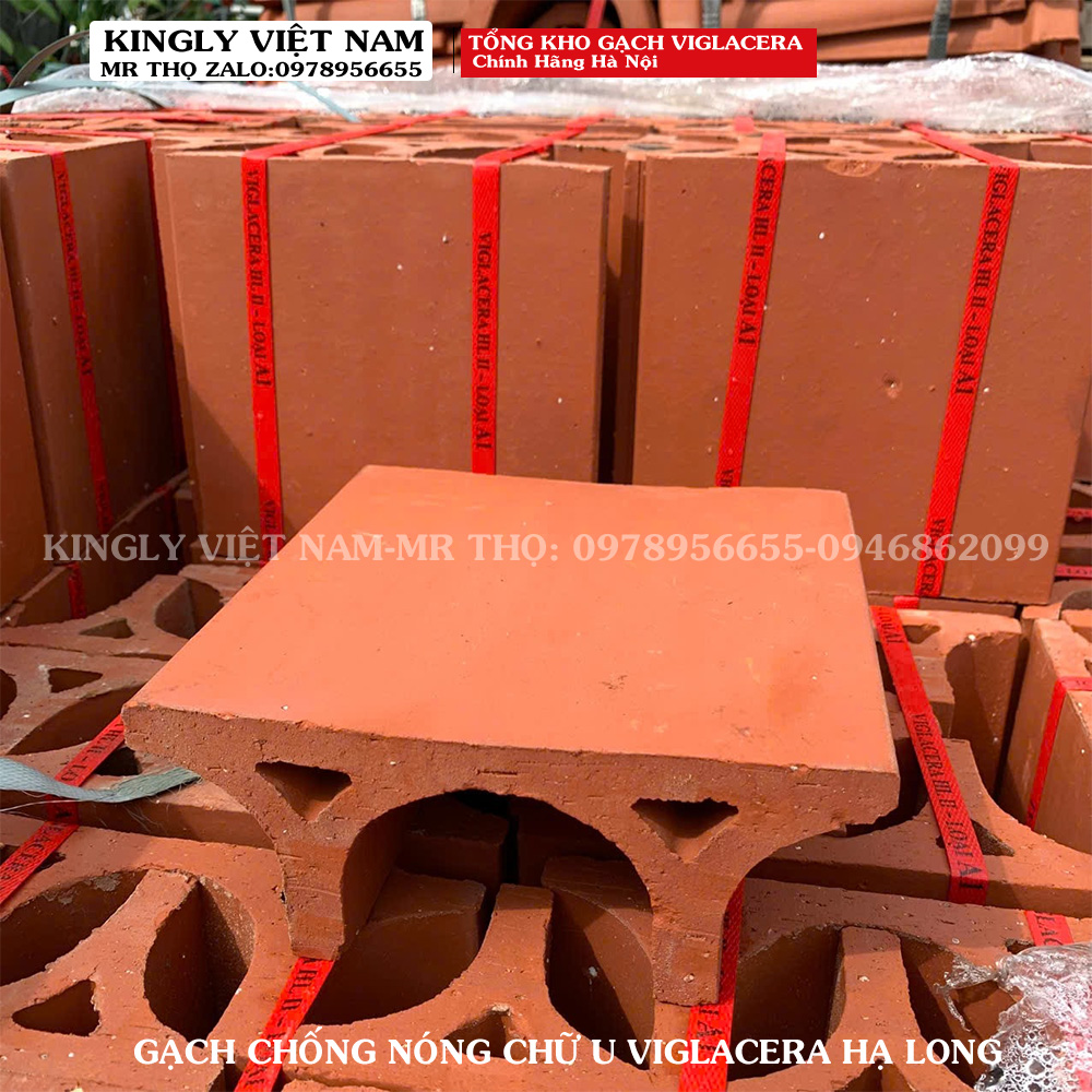 Gạch Chống nóng chữ U Viglacera Hạ Long 200x200 mm Loại 1